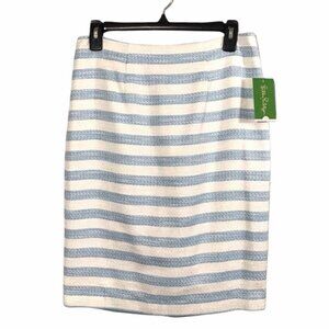 Lilly Pulitzer Hyacinth Boucle Blue and White Striped Pencil Skirt NWT Size 12